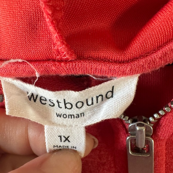 Westbound  plus size coral  Zip-Up Jacket hoodie - Picture 2 of 5